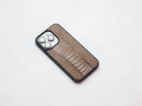 CINNAMON BROWN OSTRICH LEG SKIN PHONE CASE