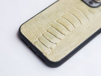 PARCHMENT BIEGE OSTRICH LEG SKIN PHONE CASE