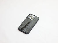 GRAPHITE GREY OSTRICH LEG SKIN PHONE CASE