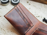 ATTICUS - Whisky Brown Veg Tan Waxed Pull Up Leather