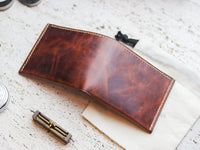 ATTICUS - Whisky Brown Veg Tan Waxed Pull Up Leather