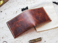 ATTICUS - Whisky Brown Veg Tan Waxed Pull Up Leather