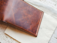 ATTICUS - Whisky Brown Veg Tan Waxed Pull Up Leather