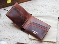 ATTICUS - Whisky Brown Veg Tan Waxed Pull Up Leather