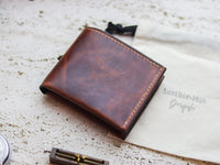 ATTICUS - Whisky Brown Veg Tan Waxed Pull Up Leather