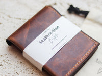 ATTICUS - Whisky Brown Veg Tan Waxed Pull Up Leather