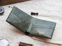 ATTICUS - Basil Green Veg Tan Waxed Pull Up Leather