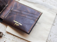 ATTICUS - Walnut Brown Veg Tan Waxed Pull Up Leather