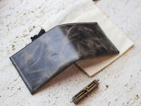 ATTICUS - Midnight Gray Veg Tan Waxed Pull Up Leather