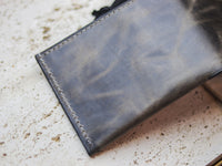 ATTICUS - Midnight Gray Veg Tan Waxed Pull Up Leather