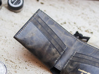 ATTICUS - Midnight Gray Veg Tan Waxed Pull Up Leather