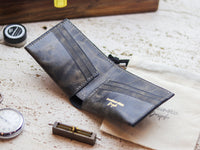 ATTICUS - Midnight Gray Veg Tan Waxed Pull Up Leather