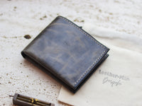 ATTICUS - Midnight Gray Veg Tan Waxed Pull Up Leather