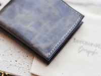 ATTICUS - Midnight Gray Veg Tan Waxed Pull Up Leather