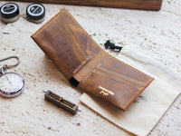 ATTICUS - Bronze Brown Veg Tan Waxed Pull Up Leather