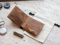 ATTICUS - Bronze Brown Veg Tan Waxed Pull Up Leather
