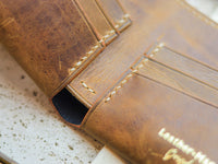 ATTICUS - Bronze Brown Veg Tan Waxed Pull Up Leather