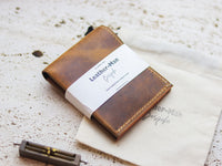 ATTICUS - Bronze Brown Veg Tan Waxed Pull Up Leather