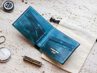ATTICUS - Turquoise Blue Veg Tan Waxed Pull Up Leather