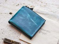 ATTICUS - Turquoise Blue Veg Tan Waxed Pull Up Leather