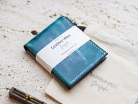 ATTICUS - Turquoise Blue Veg Tan Waxed Pull Up Leather