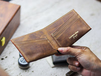 ATTICUS - Bronze Brown Veg Tan Waxed Pull Up Leather