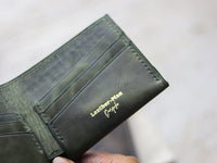 ATTICUS - Basil Green Veg Tan Waxed Pull Up Leather