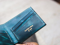 ATTICUS - Turquoise Blue Veg Tan Waxed Pull Up Leather