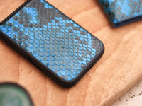 CERULEAN BLUE PYTHON SKIN MAGSAFE CASE