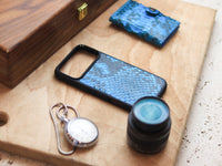 CERULEAN BLUE PYTHON SKIN MAGSAFE CASE
