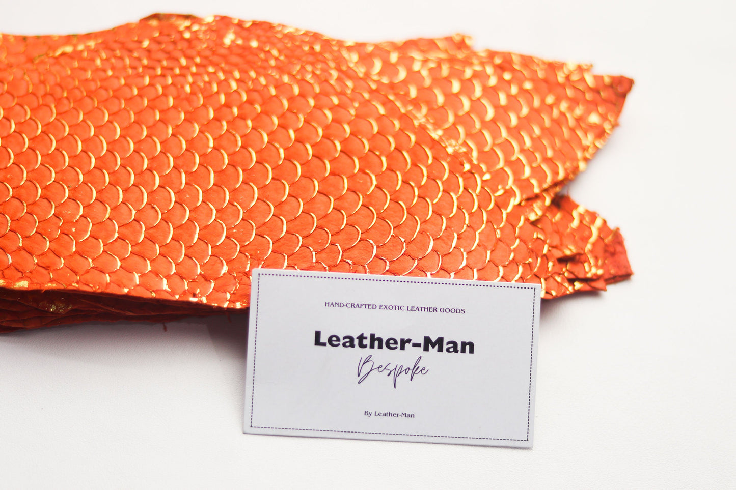 AUGUSTUS - MINIMAL WALLET PUMPKIN ORANGE TILAPIA FISH SKIN