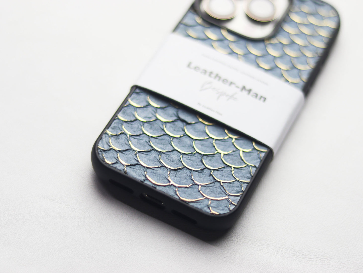 DENIM BLUE COLOR TILAPIA FISH SKIN PHONE CASE