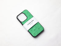 PARAKEET GREEN OSTRICH SKIN PHONE CASE (FOLLICLE)