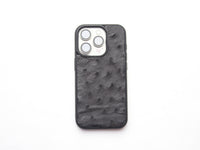 SHARK GRAY OSTRICH SKIN PHONE CASE (FOLLICLE)