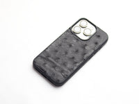 SHARK GRAY OSTRICH SKIN PHONE CASE (FOLLICLE)