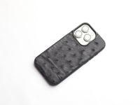 SHARK GRAY OSTRICH SKIN PHONE CASE (FOLLICLE)