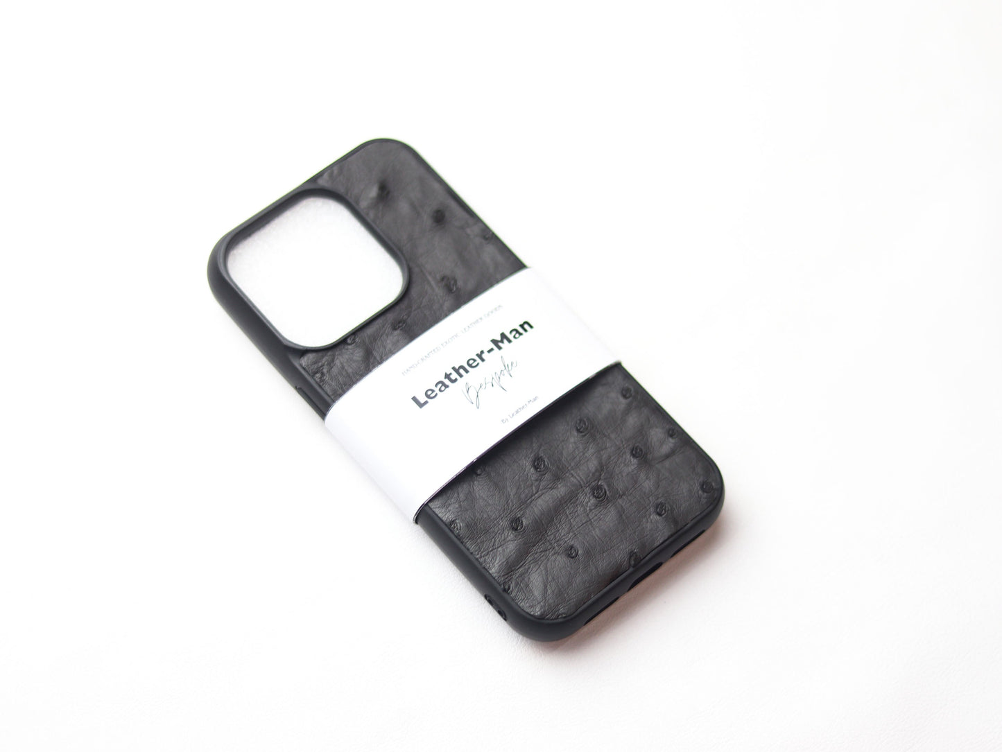 SHARK GRAY OSTRICH SKIN PHONE CASE (FOLLICLE)