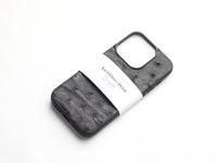 SHARK GRAY OSTRICH SKIN PHONE CASE (FOLLICLE)