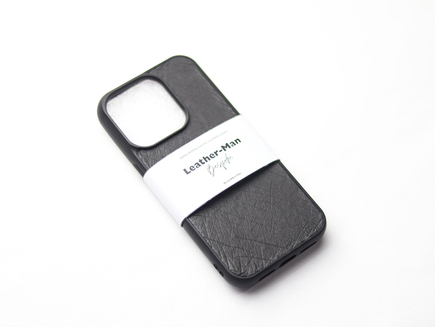 SHARK GRAY OSTRICH SKIN PHONE CASE (NON-FOLLICLE)