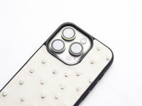 SERBING WHITE OSTRICH SKIN PHONE CASE (FOLLICLE)