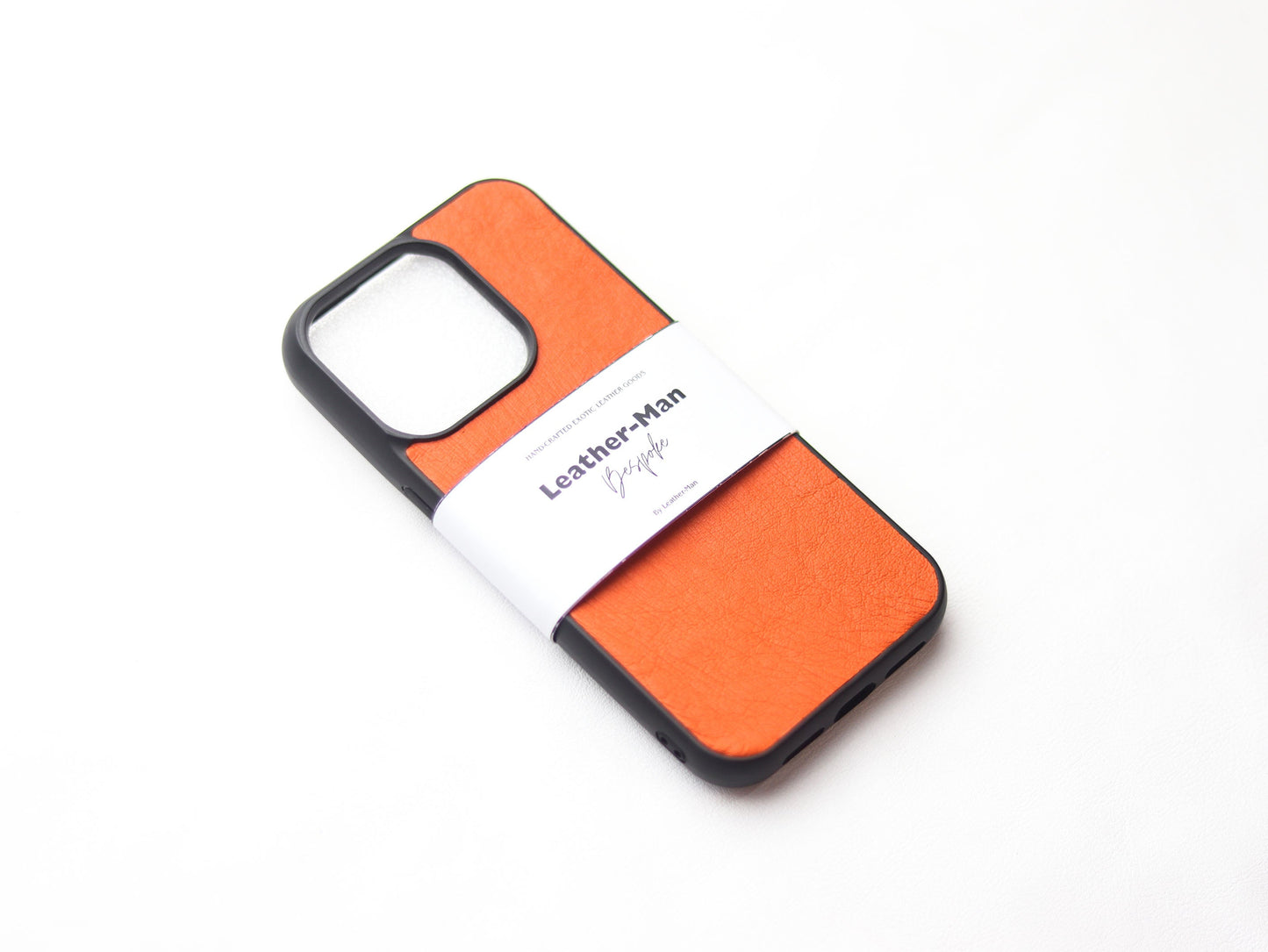 CARROT ORANGE OSTRICH SKIN PHONE CASE (NON-FOLLICLE)