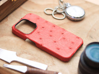CLASSIC RED OSTRICH SKIN 360° MAGSAFE CASE