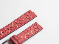 TILAPIA FISH SKIN WATCH STRAPS - VIVID BURGUNDY