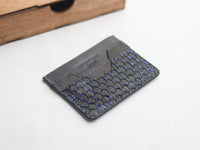 AUGUSTUS - MINIMAL WALLET ELECTRIC NEON BLUE TILAPIA FISH SKIN