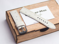 OSTRICH SKIN WATCH STRAPS - SERBING WHITE (FOLLICLE)
