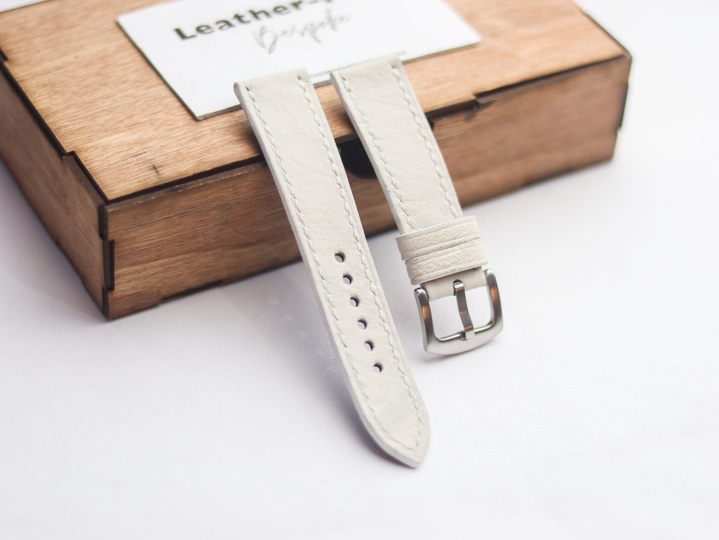 OSTRICH SKIN WATCH STRAPS - SERBING WHITE (NON-FOLLICLE)