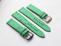 OSTRICH SKIN WATCH STRAPS - PARAKEET GREEN (FOLLICLE)