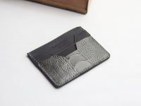 AUGUSTUS - MINIMAL WALLET GRAPHITE GRAY OSTRICH LEG SKIN