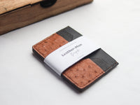 AUGUSTUS - MINIMAL WALLET BRONZE BROWN OSTRICH SKIN