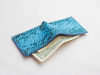 WYNTON - BIFOLD WALLET CERULEAN BLUE PYTHON SKIN